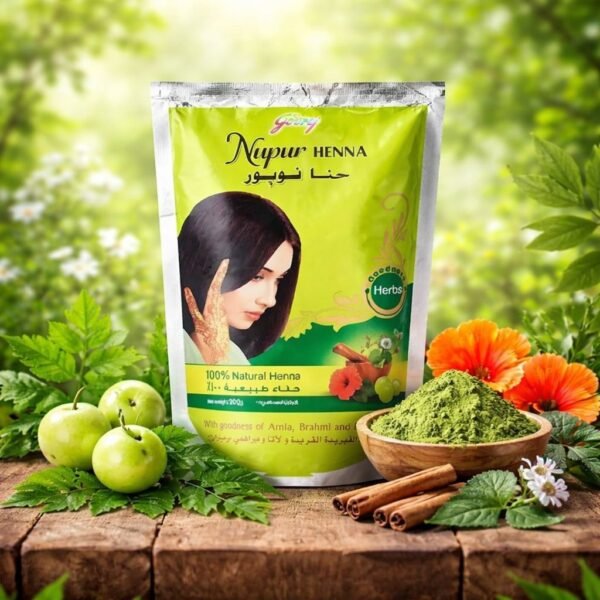 Godrej Nupur Henna Powder 200 gm (100% Natural Herbal Hair Color & Care)