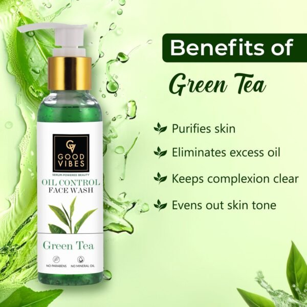 Good Vibes Oil Control Green Tea Face Wash (120 ml)