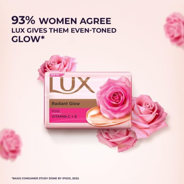 Lux Radiant Glow Bathing Soap infused with Vitamin C & E |For Superior Glow 150 gm